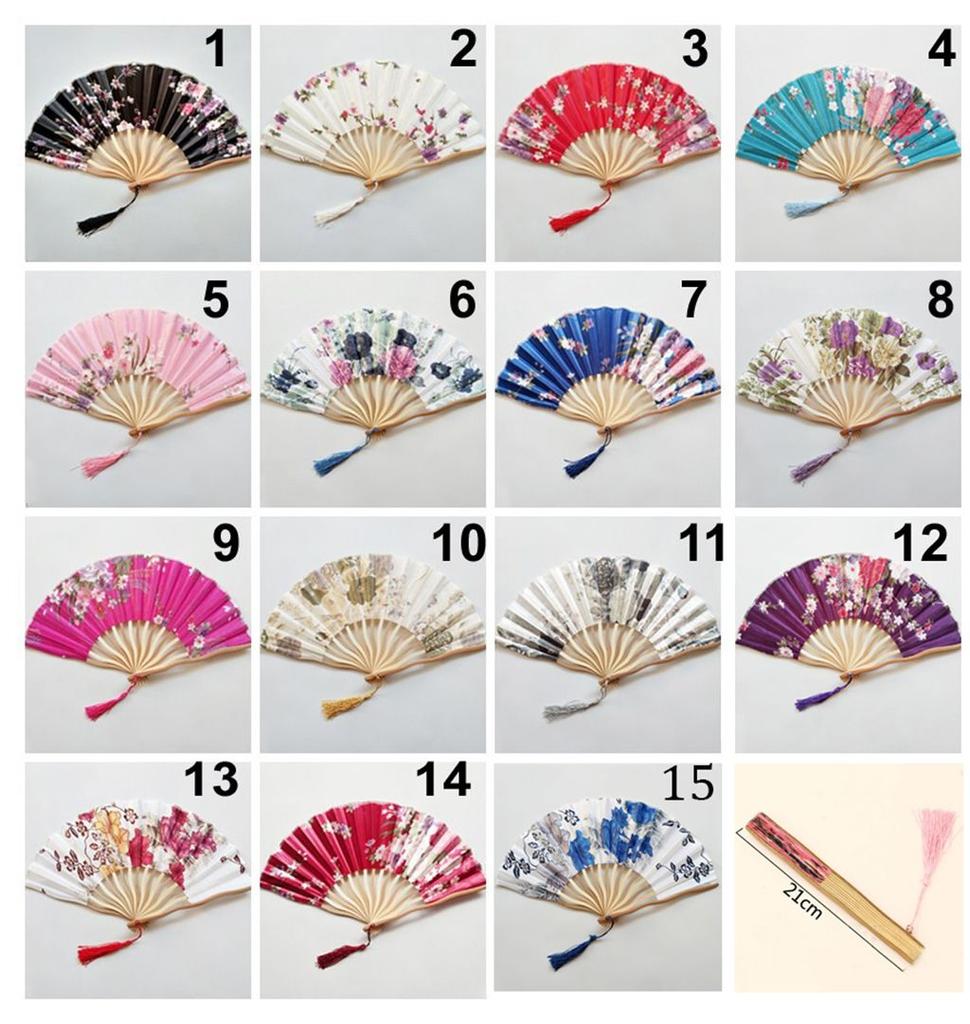 Style Bamboo Wooden Personalized Flower Home Decoration Dance Hand Fan Folding Fan Fan Crafts