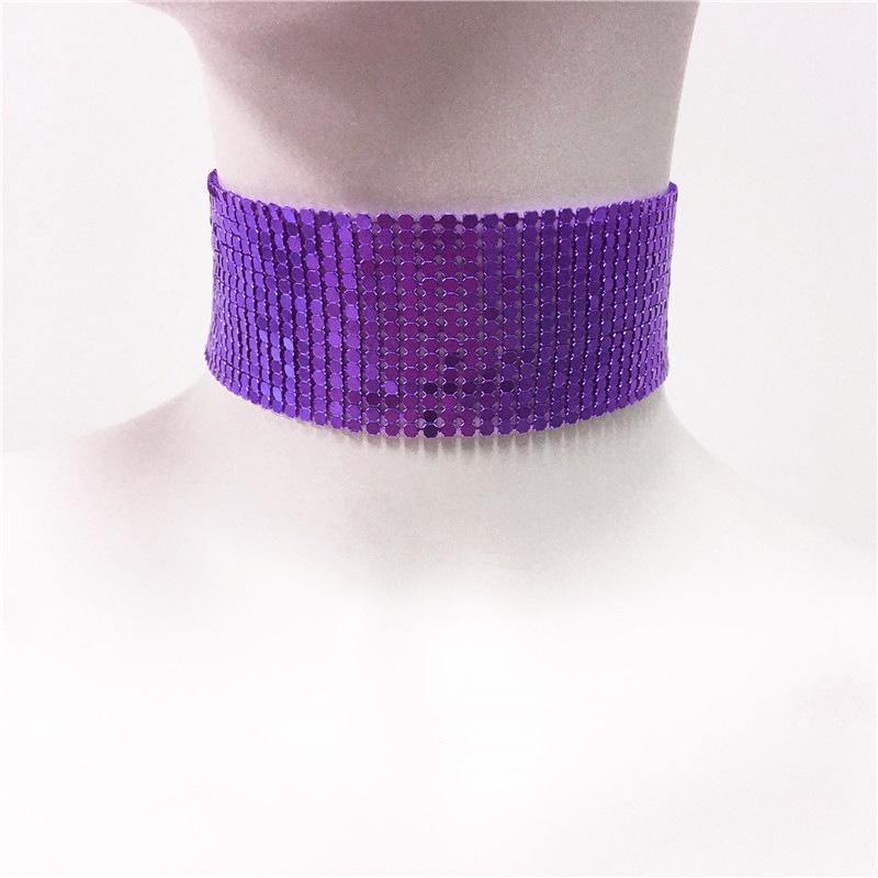 Модный орнамент чокер преувеличенное ожерелье хип-хоп пайетки панк-метал