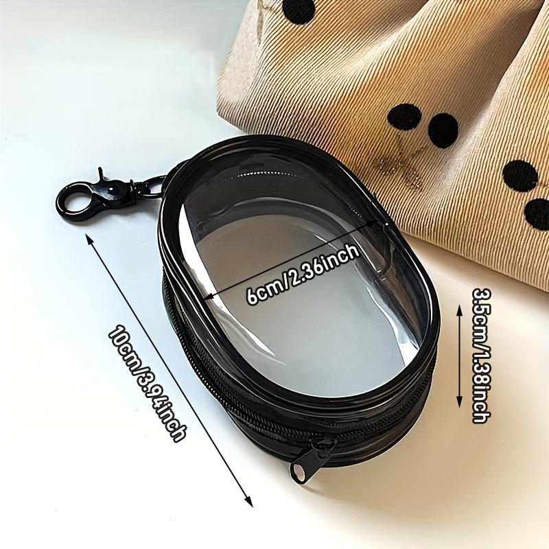 Портативная мини-прозрачная сумка на молнии для хранения — компактный органайзер для наушников и зарядных устройств, многофункциональный, с удобной петлей для брелока