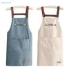 Cute "Hello" Embroidered Kitchen Apron - Adjustable Strap Cooking Apron With Pocketreusable Waterproof Apron For Home  Baking