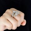 Модное Открытое Регулируемое Китайское Кольцо с Драконом, Украшенное Сверкающими Алмазами, Стильные Аксессуары для Пальцев