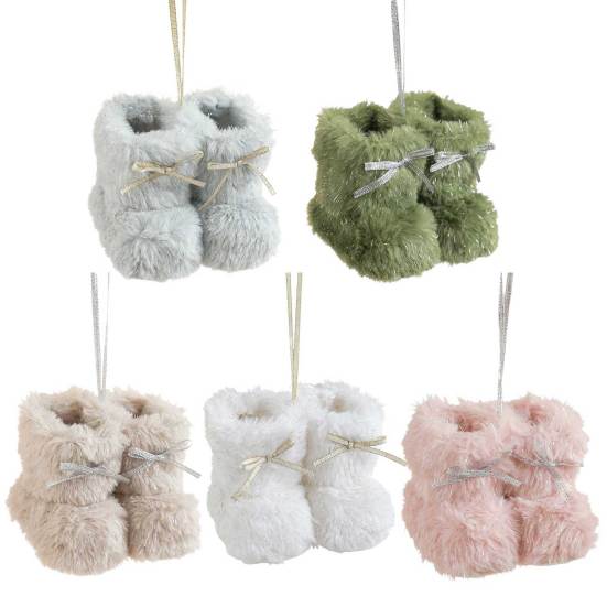 Рождественский сапожок, пушистые туфельки, подвесные украшения на елку, мягкая плюшевая зимняя обувь, подвеска для декора дома и офиса