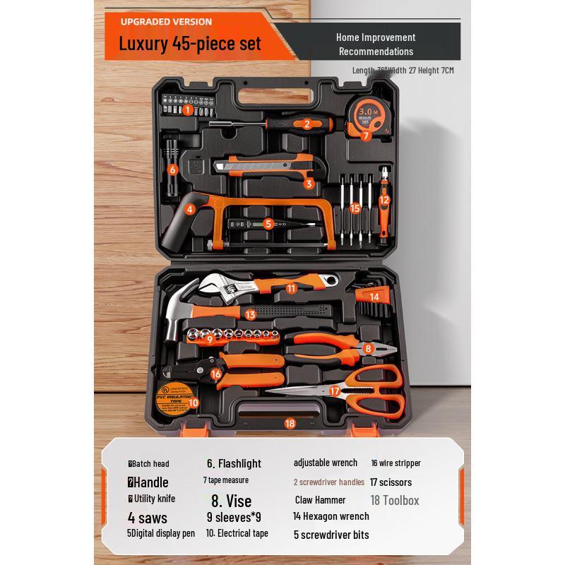 Многофункциональный набор инструментов «Зеленый Лес»: Полный набор для ремонта по дому и для электрика