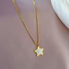 Pentagram Minimalist Wind Furnace Real Gold Necklace Female Collarbone Chain With Jewelry