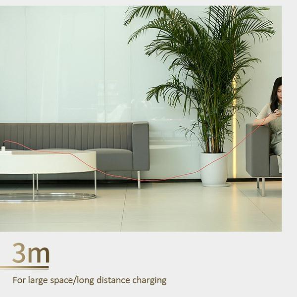 Kabel Lightning USAMS 3m Szybkie ładowanie Czerwony