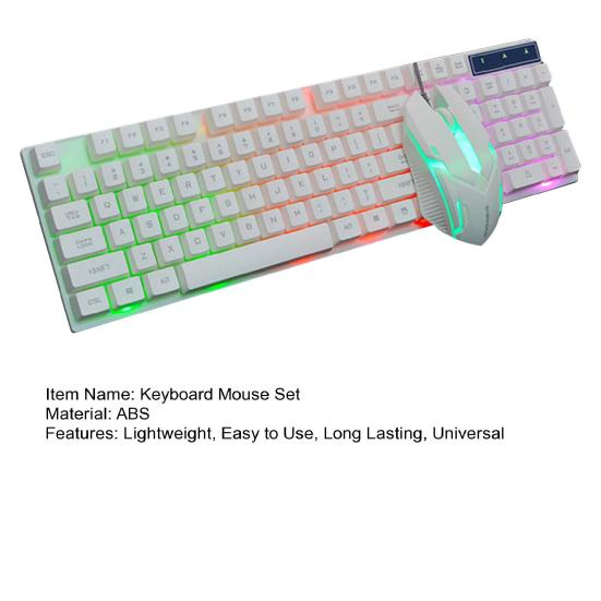 Gaming Keyboard Mouse Set No Driver Required Ergonomic Design DPI Adjustable Laptop Computer Wired Keyboard Mouse