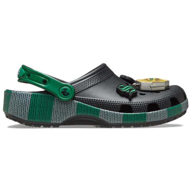 Crocs Туфли EVA с круглым носком и отверстием для пяточной части, унисекс, черно-зеленые