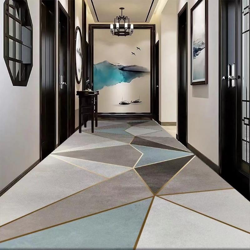 Длинные ковровые дорожки в стиле ретро, ​​эстетические украшения для прихожей роскошного отеля, домашний проход, нескользящий длинный коврик, коврик для дорожки, моющийся