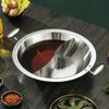 GOWKE 30cm 304 Stainless Steel Divided Hot Pot