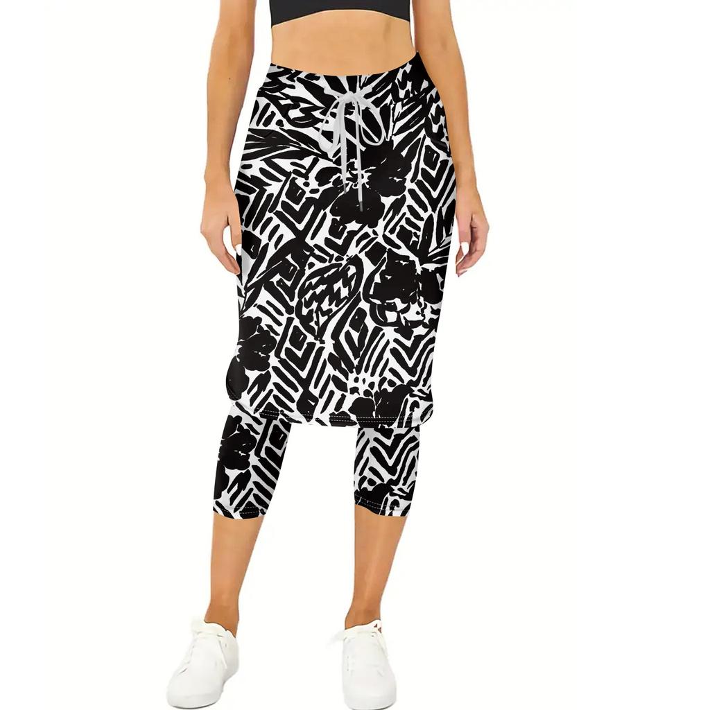 Женские теннисные юбки для гольфа Леггинсы с юбкой для тренировок Брюки для йоги с юбками Шорты с карманами