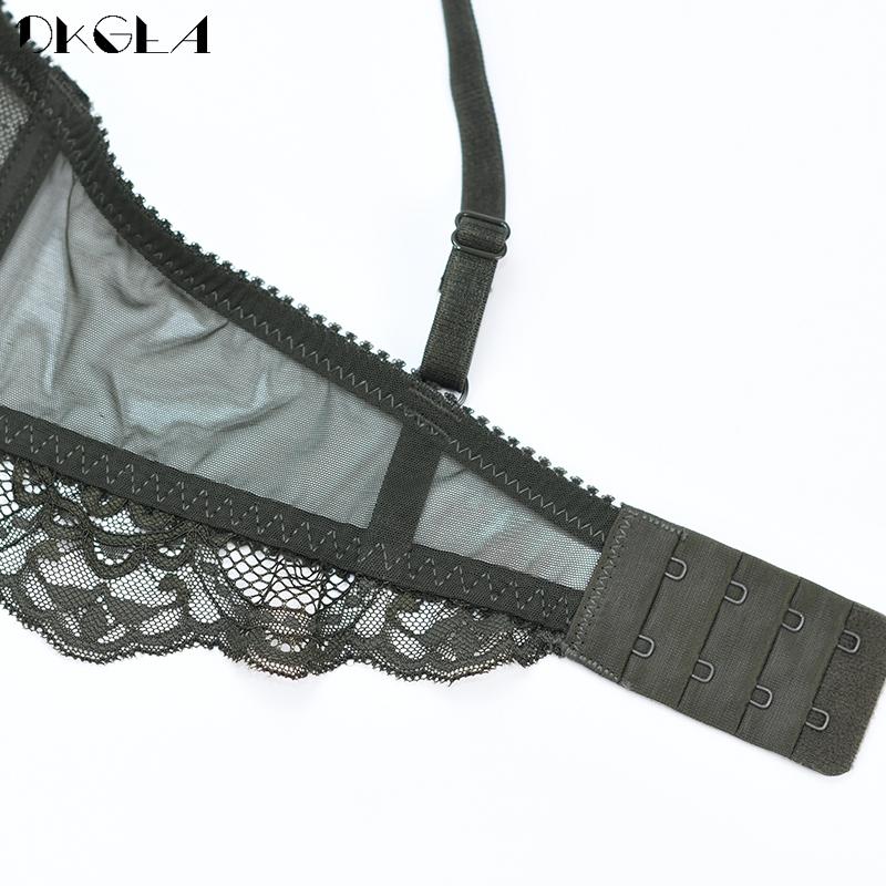DKGEA Тонкий бюстгальтер, кружевной бюстгальтер, комплект женского сексуального нижнего белья больших размеров