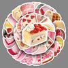 50 Photos Ins Style Dessert Doodle Personalized Cake Guka DIY Milk Tea Cup Water Cup Suitcase Stickers Waterproof