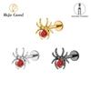 Right Grand ASTM F136 Titanium 16G CZ Spider Cartilage Earring Animal Spider Helix Tragus Lobe Stud Halloween Piercing Jewelry