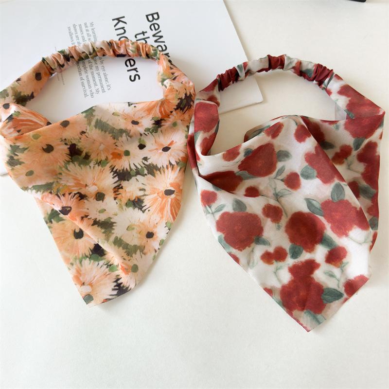 Assorted Floral Print Bandana Headband Elastic Back Hair Scarf Bohemian Style Headwrap Colorful Summer Hair Decor For Women