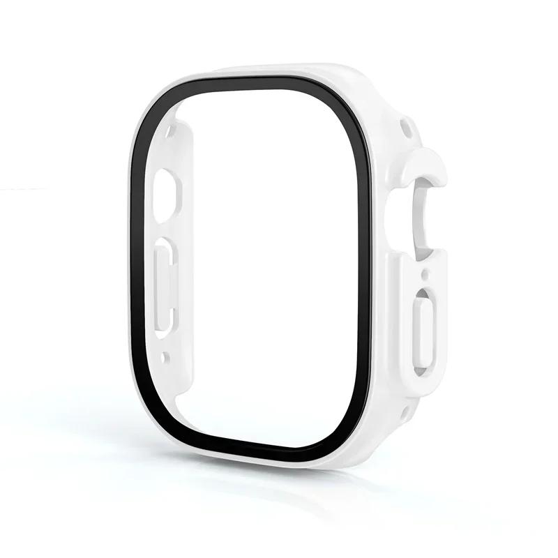 Закаленное стекло HD+Чехол для Apple Watch Ultra 3/2/1 49 мм PC Бампер+Защитная пленка для экрана iWatch Series Ultra 3 49 мм Аксессуары