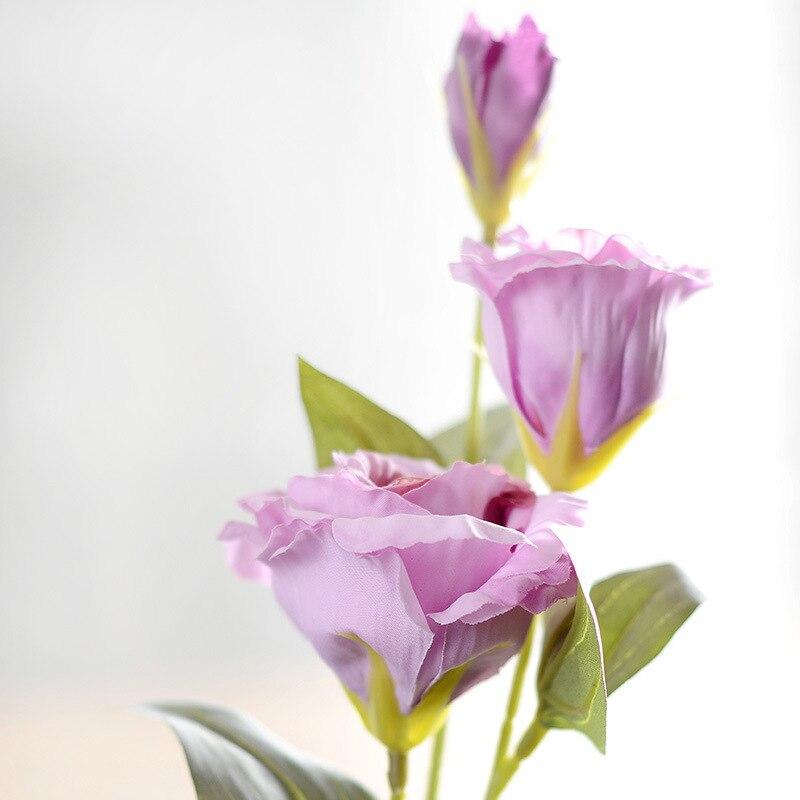 1Pcs Artificial Flower Trigeminal Eustoma Flower Home Decoration Fake Flower Wedding Flower Silk Eustoma