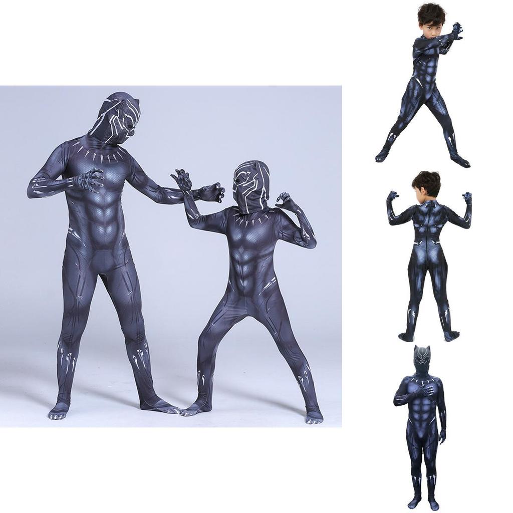 Premium Quality Black Panther Superhero Cosplay Jumpsuit For Adults And Kids