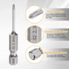 uxcell 2pcs Philips Screwdriver Bits PH0 Hex Shank Long Rod Magnetic Crosshead Drill Bits S2 Steel for Industrial Screwdrivers and Power Gray #0 1/4"