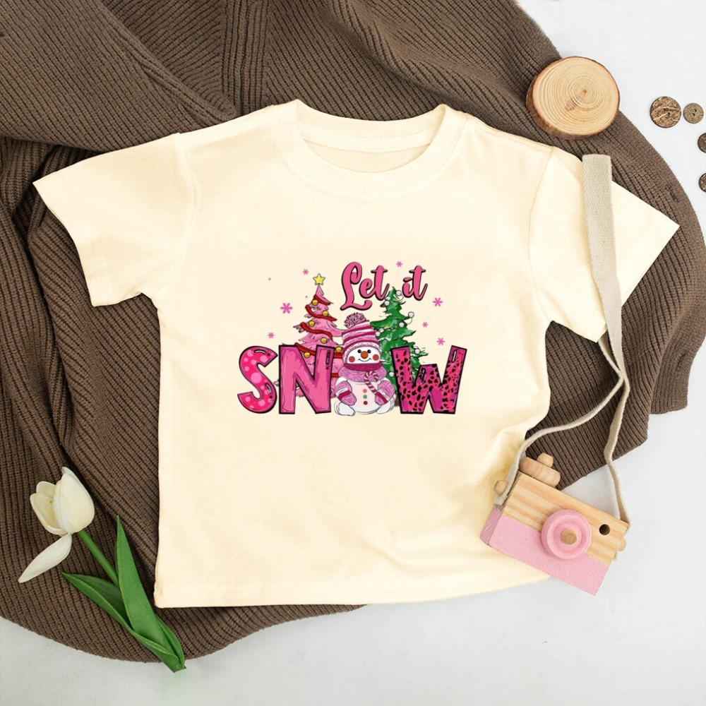 Рождественская детская футболка с принтом Санты, наряд для рождественской вечеринки для мальчика и девочки, детская футболка с коротким рукавом в стиле ретро, праздничные рождественские футболки для малышей