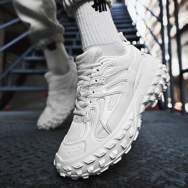 Парные повседневные спортивные туфли на толстой подошве с высокой посадкой, весна/лето, новые прочные и амортизированные кроссовки для бега