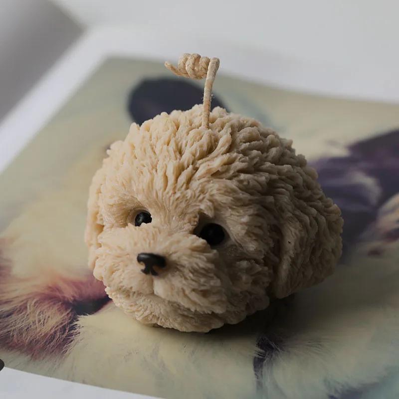 Сделай сам, ручная работа, изготовление свечей из гипса, поделки из смолы, силиконовая форма для свечей в виде головы плюшевой собаки, форма для ароматерапии, гипсовые формы