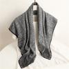 Large Square Scarf Linen Plaid Silk Scarf 90cm Versatile Autumn and Winter Decorative Scarf Dark Series Simple Shawl for Women