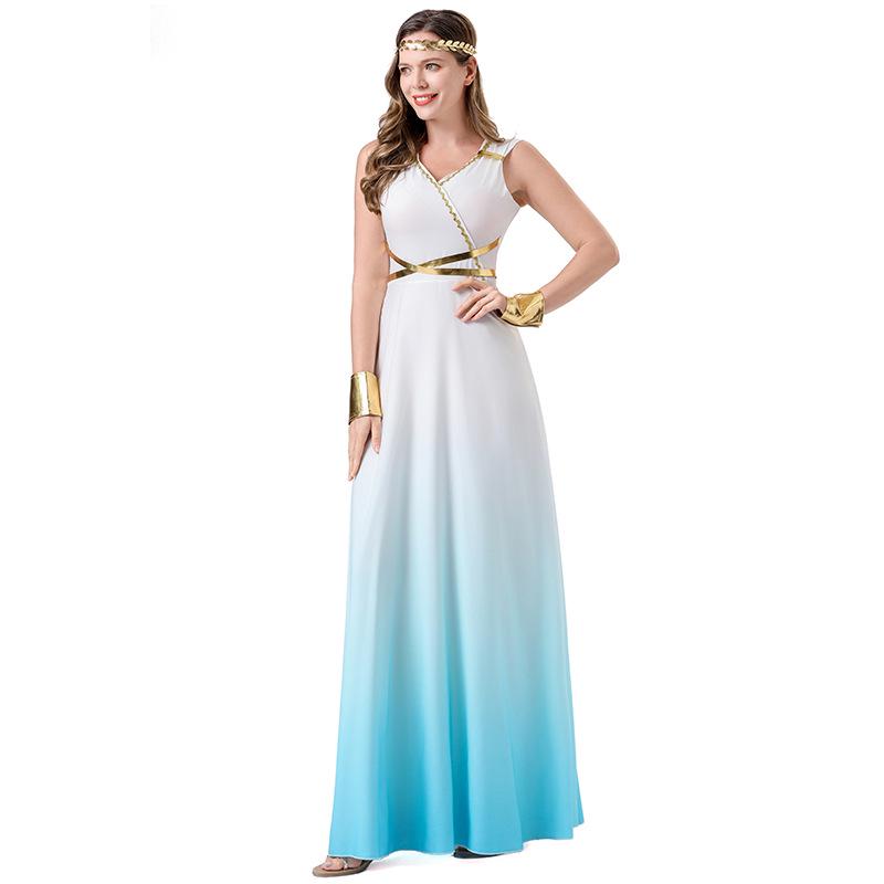 Greek Goddess Halloween Costume - Cosplay Masquerade Party Dress for Stage Performance