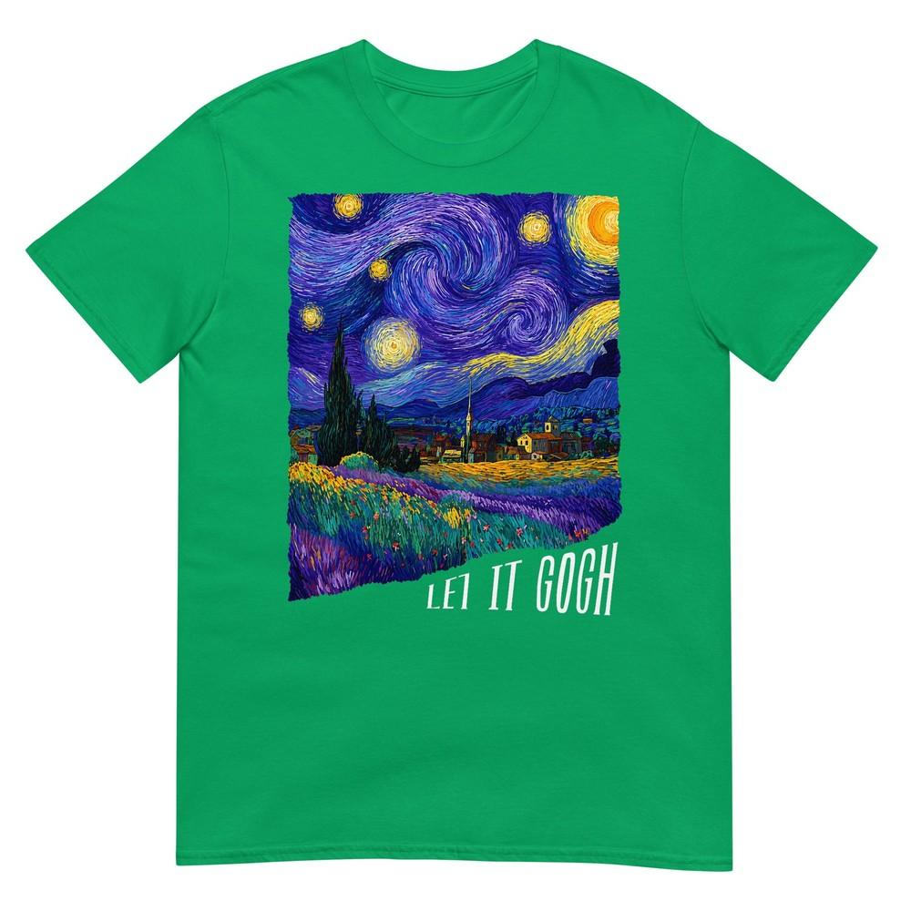 Let It Gogh Funny Vincent Van Gogh Starry Night Design Tshirt