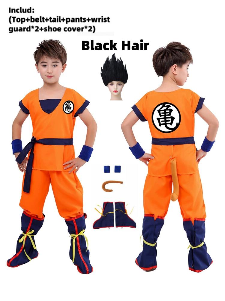 Boys Girls Halloween Son Goku Cosplay Costumes For Kids Outfit Bodysuit Men Krillin Training Clothes Saiyan Outfits Wig Dress Up