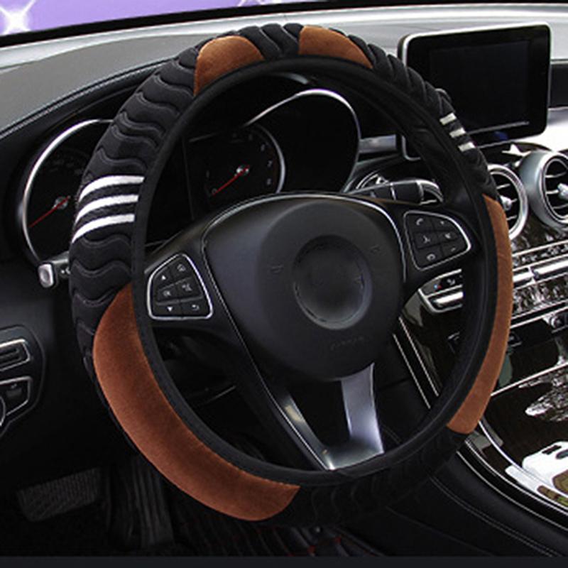 15-дюймовый автомобильный чехол на руль, эластичный теплый противоскользящий чехол на колесо, автомобильные аксессуары