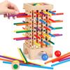 Wooden Montessori Puzzle Board Game With 42 Colorful Sticks For Kids Educational Play
