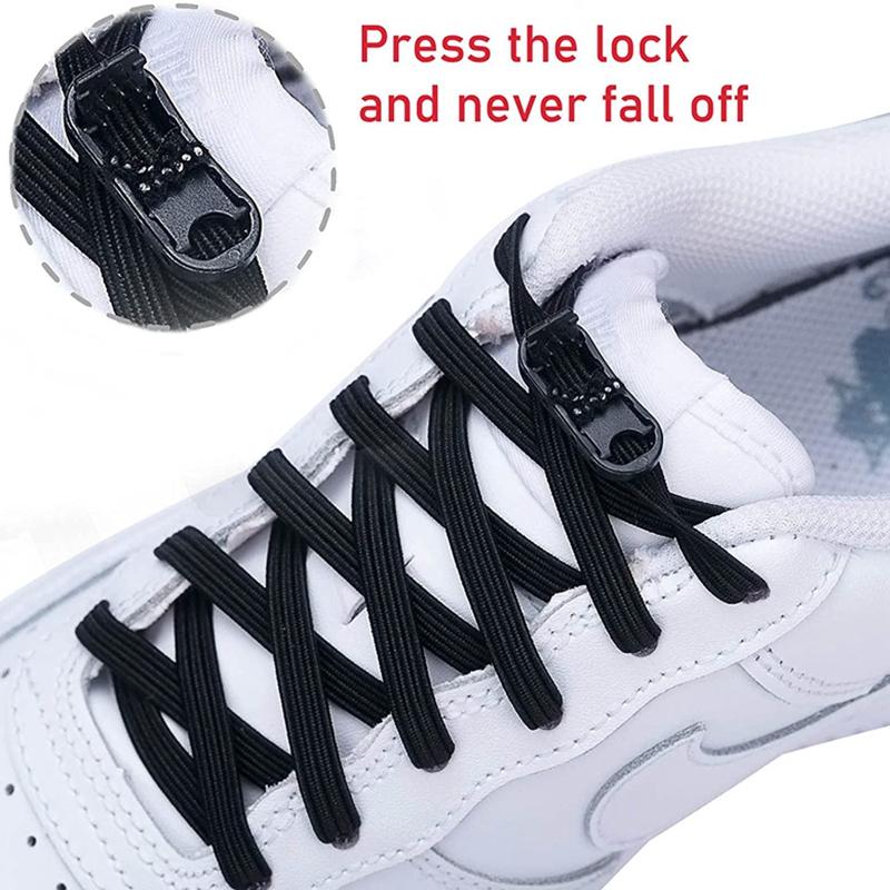 NO.8 2022 New No Tie Shoe Laces Elastic Laces Sneakers Flat Shoelaces Without Ties Kids Adult Quick Shoe Lace Rubber Bands for Shoes