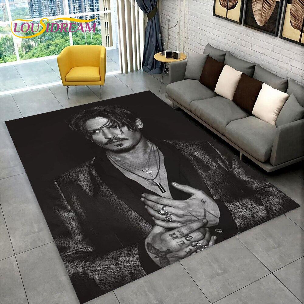 3D-печать Серия Джонни Деппа Ковер, Ковер для Дома Гостиной Спальни Дивана Прихожей Кухни, Нескользящий Коврик для Пола HD