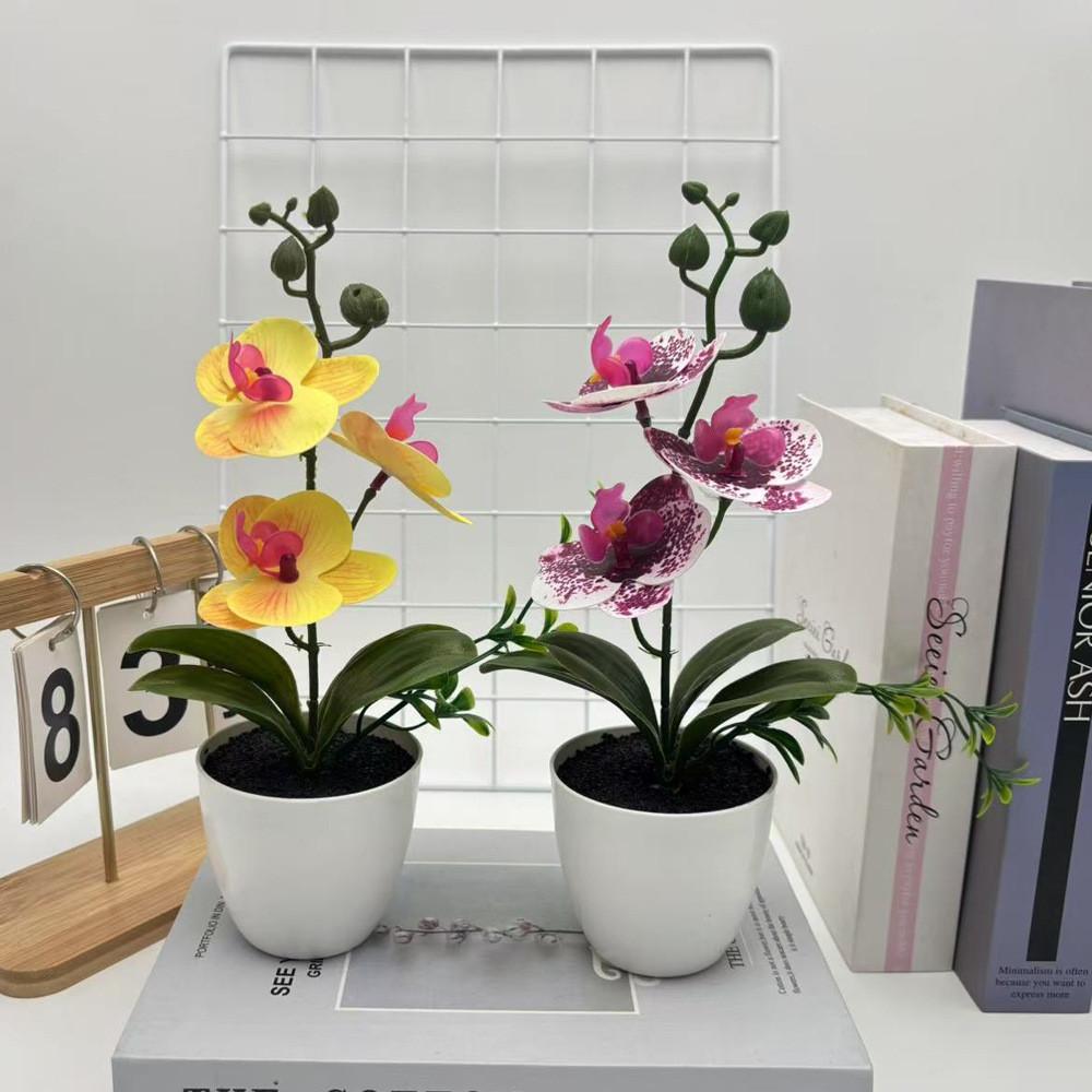 Butterfly Orchid Artificial Plant Home Decor Wedding Photography Prop With Plastic Material For Indoor Use