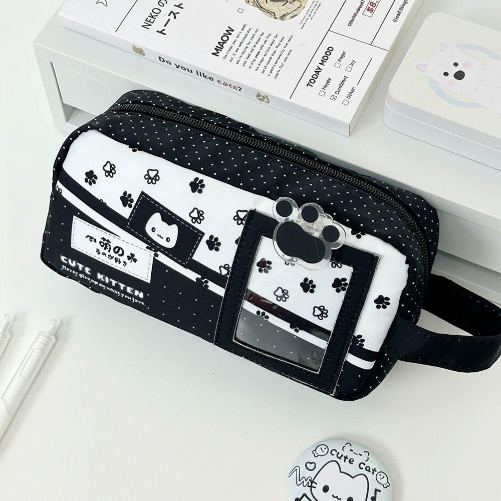 with Handle Pen Bag Multi Colors Stationery Bag Durable Stationery Pouch School Supplies