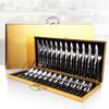 Light Luxury Stainless Steel Knife Fork and Spoon 48 Pieces Gift Golden Wooden Box Set Hotel Western-style Tableware