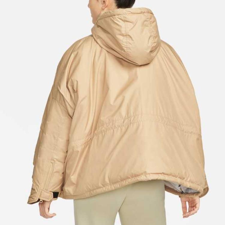 Nike Therma-Fit Repel M65 однотонная свободная хлопковая куртка с капюшоном и длинными рукавами женская куртка цвета хаки и белого цвета DD4649-200