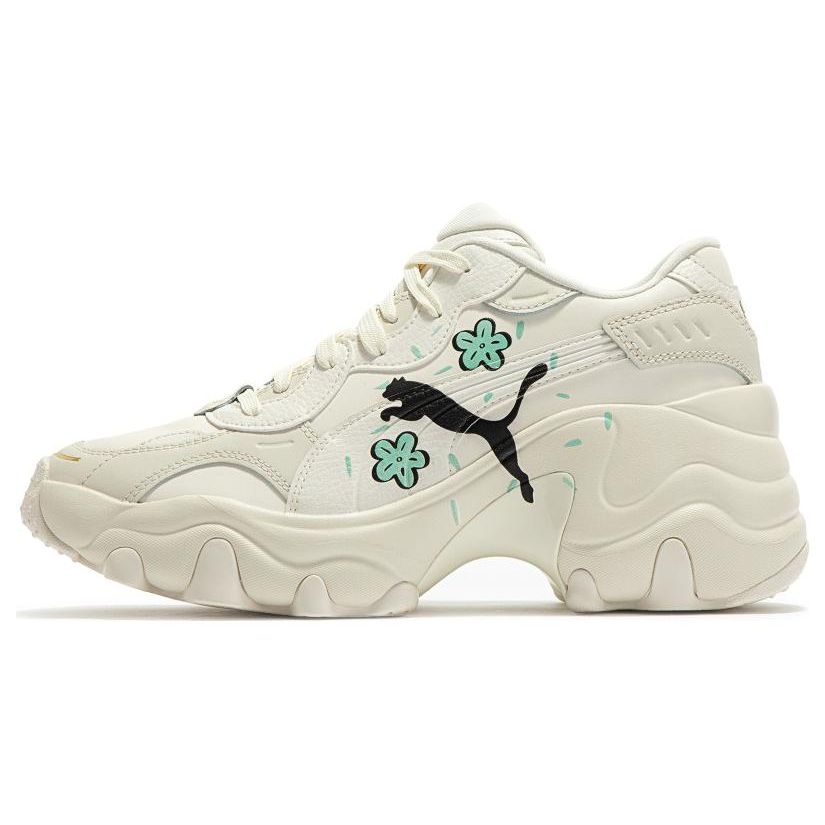 Puma Pulsar Wedge Cat Logo - Whisper White Aruba Blue Women Sneakers Cream 392710-01