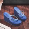 2024 High-heeled Shoes Lady House Slippers Platform Slides Low On A Wedge Rubber Flip Flops Summer Sand New Woman's Candy Colors