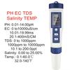 5 In 1 PH Meter Water Quality Tester Digital TDS EC PH Salinity Temperature Meter for Pools Aquariums Water With Backlight