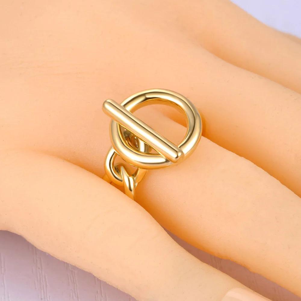 Lokaer Stainless Steel OT Geometric Abstract Fashion Party Ring Personalized Charm Waterproof Jewelry For Women New R23003