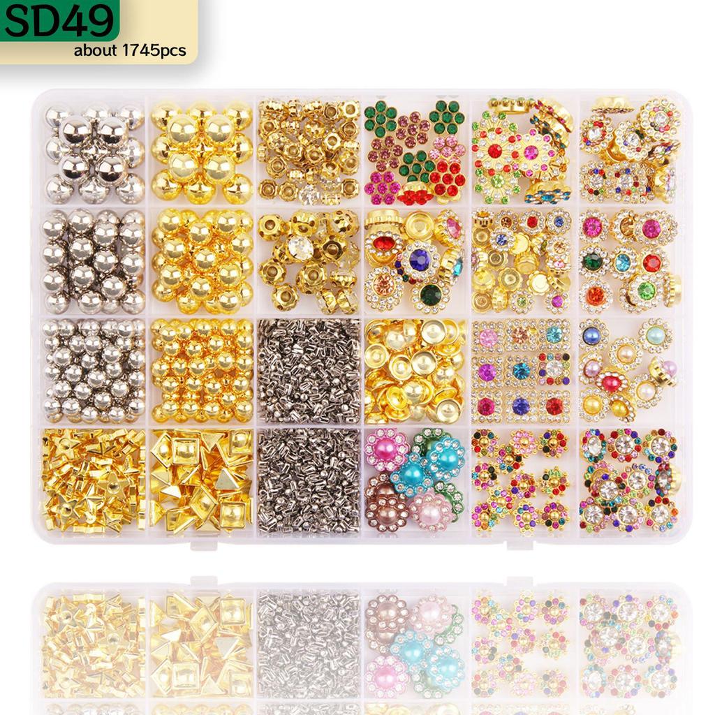 Hot-Selling Beading Machine Set: Multi-Color Plastic Base, Irregular Drill, Round Bead Claw, 24-Grid Jewelry Accessories.