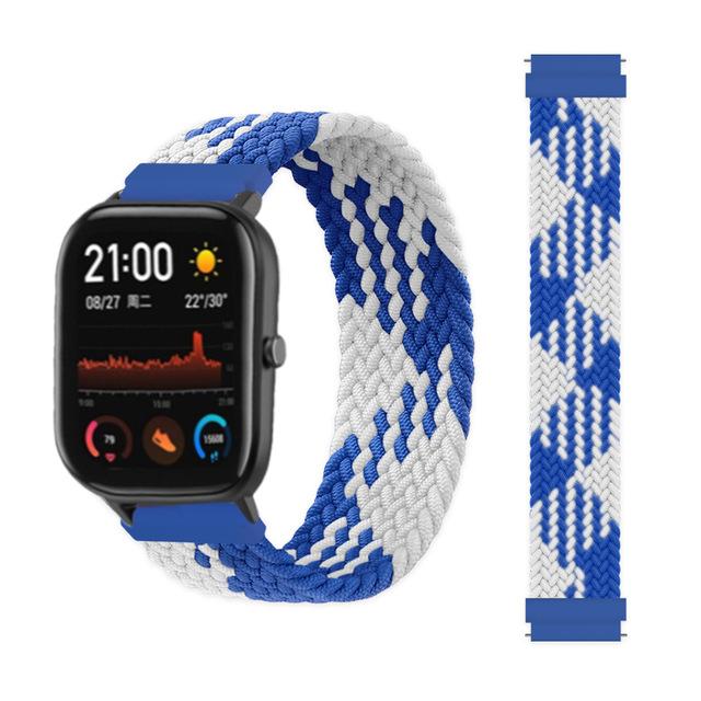 20 мм 22 мм ремешки для часов для Amazfit GTS/4/3/2/2e/GTS2 Mini/GTR 4/3 pro/GTR2/2e/2 Плетеный solo loop Браслет Amazfit bip 6 5 ремешок