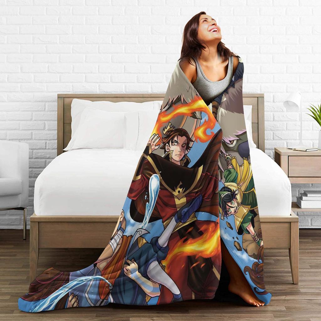 Avatar The Last Airbenders Flannel Blanket Winter  Soft Warm Throw Blanket for Children Living Room Bedspread Sofa Bed Cover