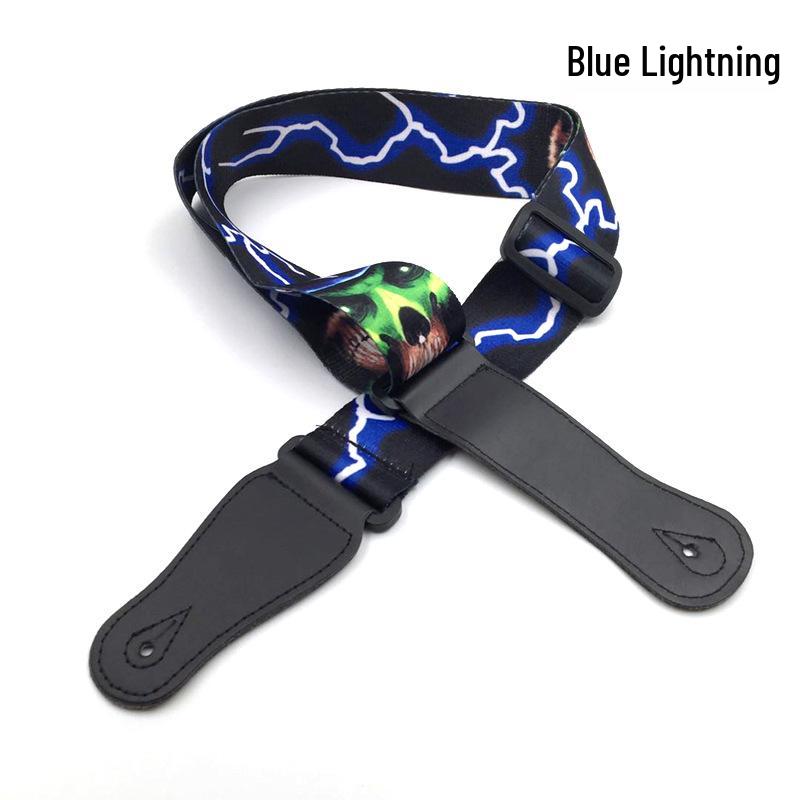 Полиэстеровый гитарный ремень в этническом стиле - Народный классический дизайн, Расширенное плечо для электро- и бас-гитар.