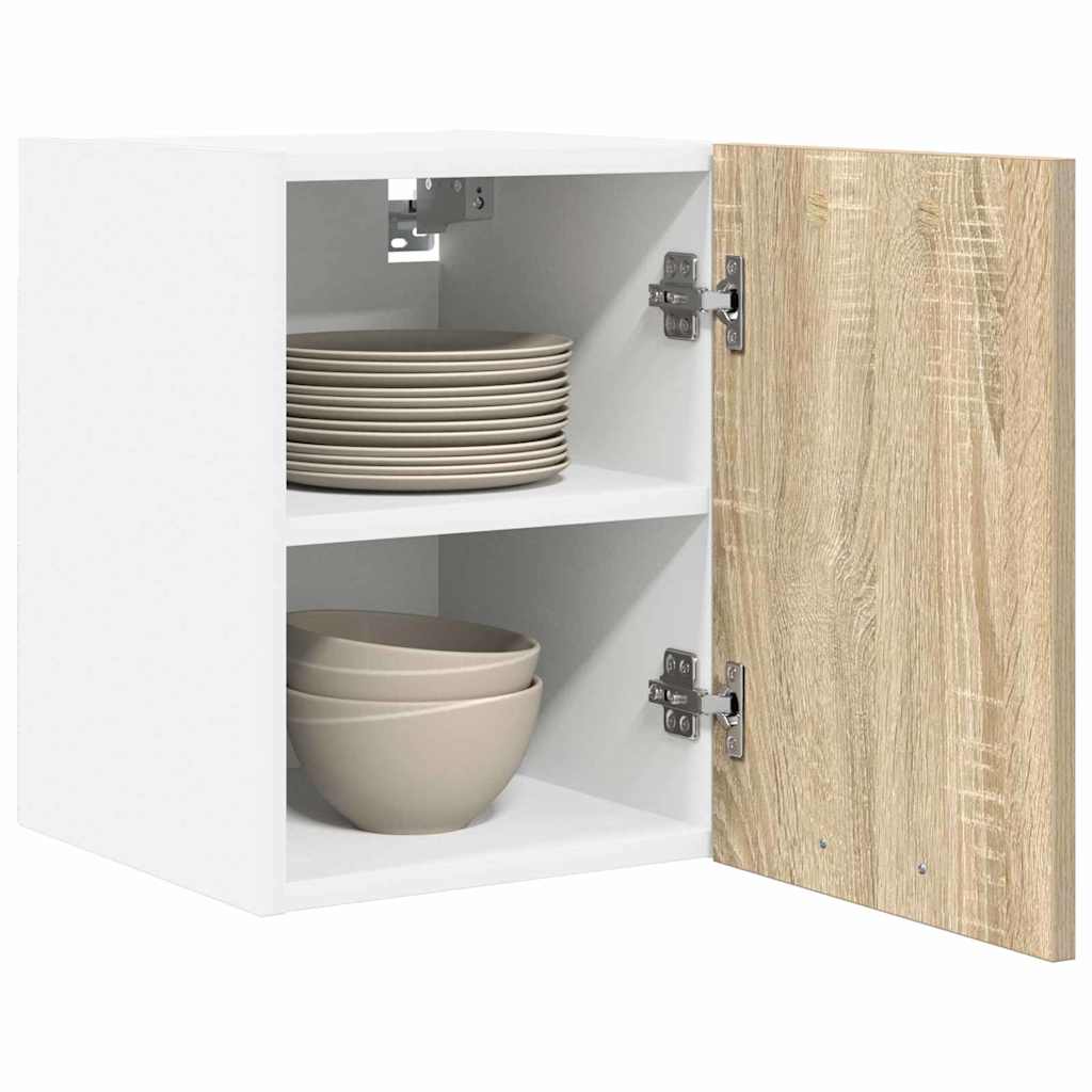 Wall Cabinet Sonoma Oak and White 30 x 31 x 40 cm