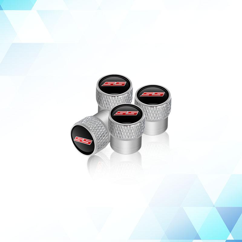 BSQGD1 SS Logo Emblem Metal Car Tire Valve Stem Cap Tire Wheel Stem Air Valve Caps For Chevrolet Sport Cruze Camaro Captiva Aveo 4Pcs