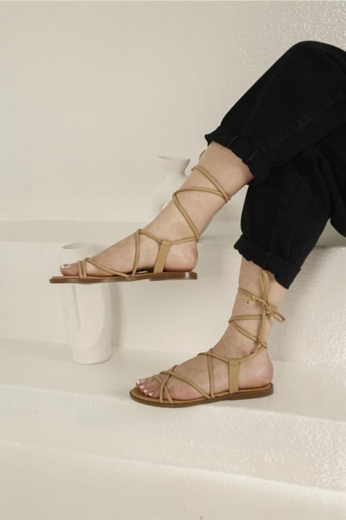 Women's Casual Sandals Rope-Tied Sandals Nude Skin
