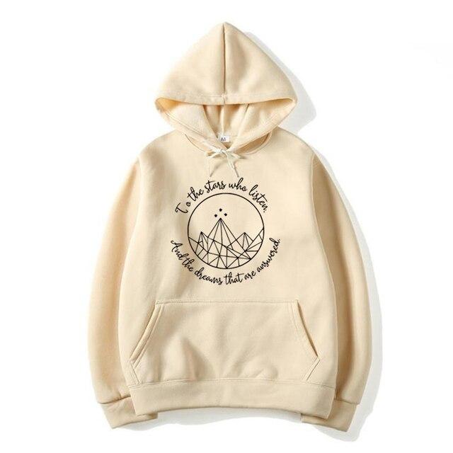 Acotar Velaris Hoodie Night Court Hooded Sweatshirt Hoodies Velaris City of Starlight Unisex Pullovers Tops