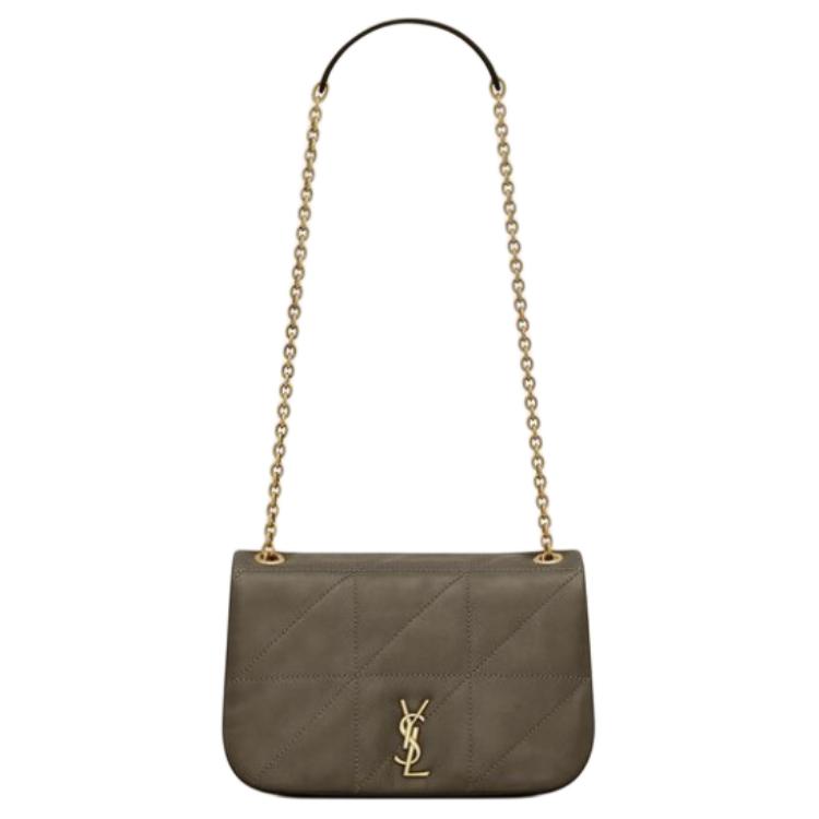 Saint Laurent Ysl Jamie 4.3 Металлический Логотип Стеганая Кожаная Сумка Кроссбоди На Плечо Женские Сумки Светлый Мускус 766754-AAB32-3212